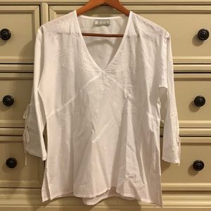 Ladies white cotton blouse